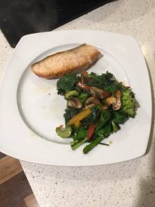 salmon and stir fry