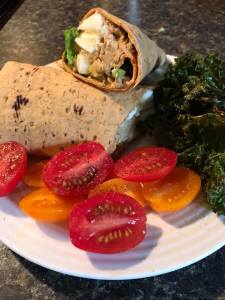 taco with kale chips